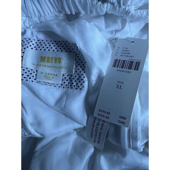 Anthropologie The Corina Ruffled Dress by Maeve Size Xlarge white Midi Dress - Picture 9 of 11